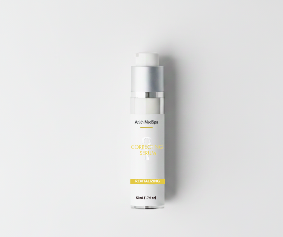 Skincare serum bottle labeled 'Anti ModSpa' on a light gray background